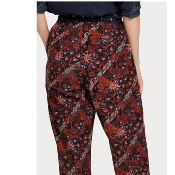 New Anthropologie Scotch & Soda Hanley Trousers $125 SMALL Floral Elastic Waist - Picture 4 of 7